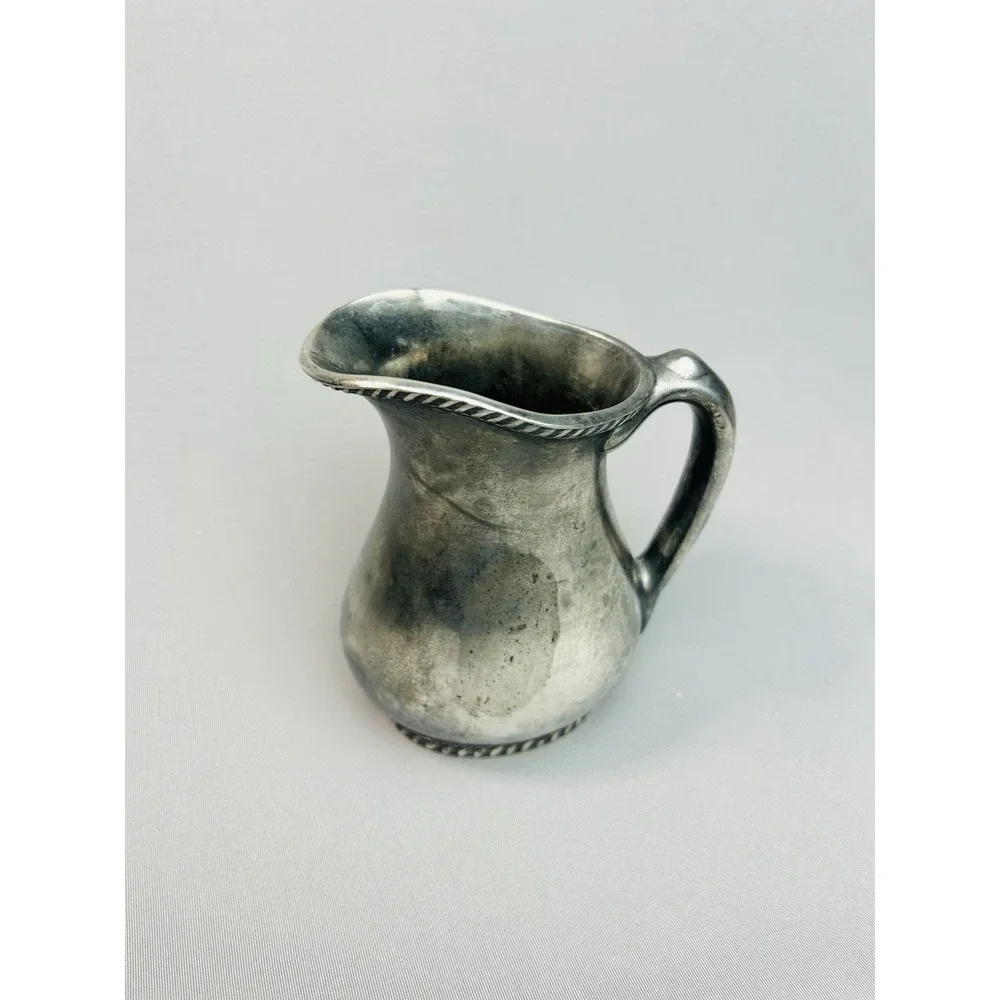 Vintage Silver Soldered Small Metal Pitcher‎ READ
